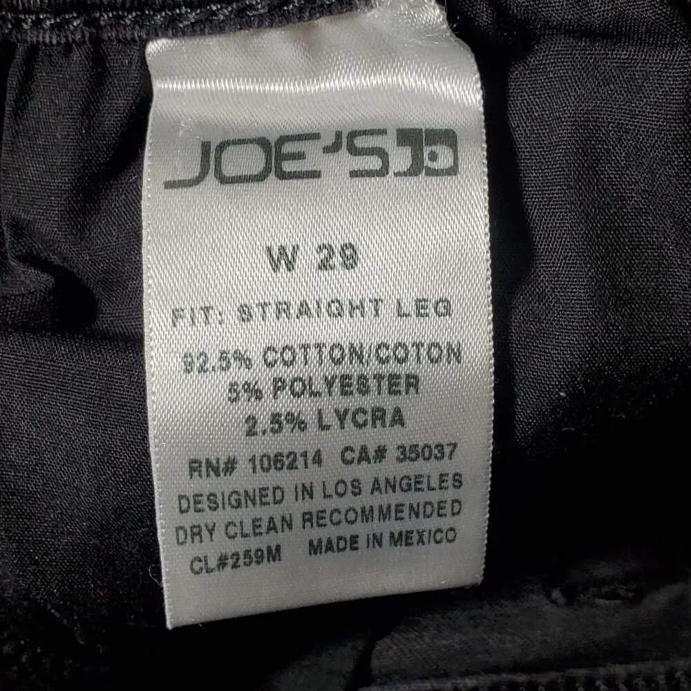 Joe's Jeans Straight Leg Jeans Womens Size 29 Faded Black Wash Stretch